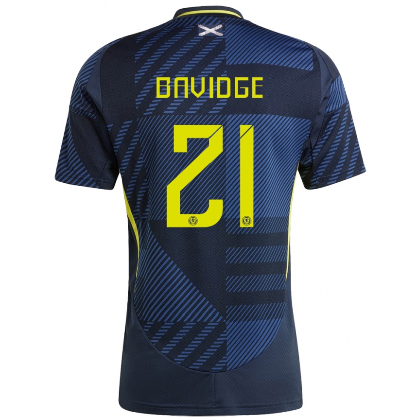 Women Football Scotland Alfie Bavidge #21 Dark Blue Home Jersey 24-26 T-Shirt Canada