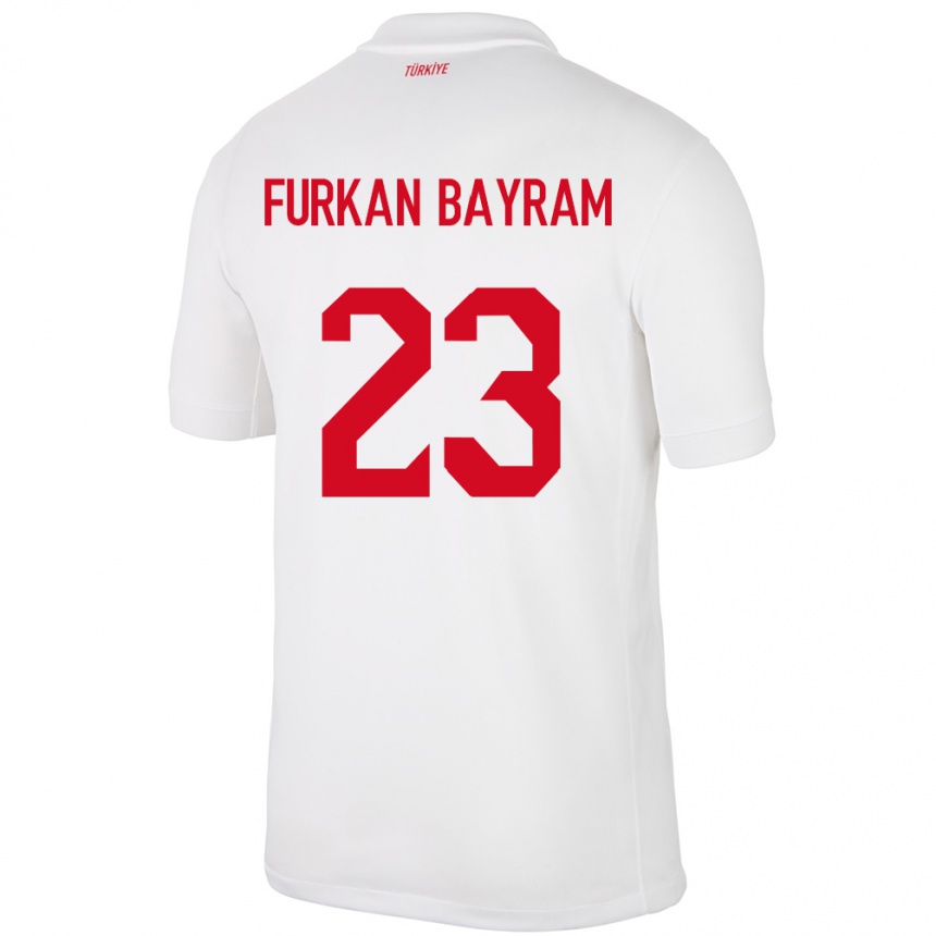 Women Football Turkey Mert Furkan Bayram #23 White Home Jersey 24-26 T-Shirt Canada