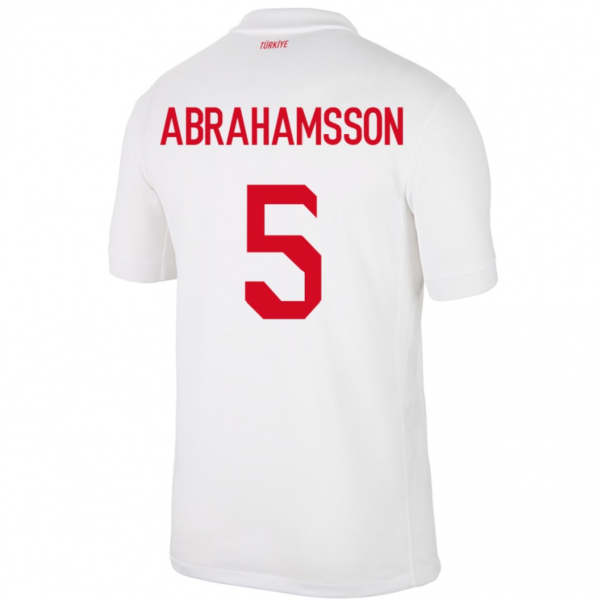 Women Football Turkey Sejde Aylin Abrahamsson #5 White Home Jersey 24-26 T-Shirt Canada