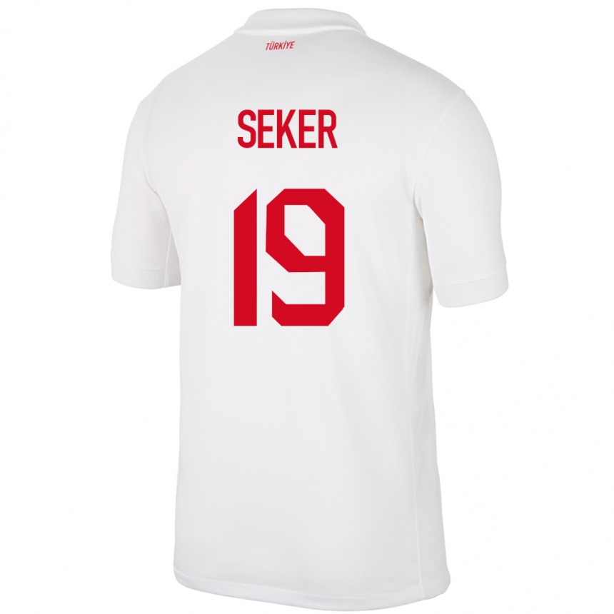 Women Football Turkey Busem Şeker #19 White Home Jersey 24-26 T-Shirt Canada