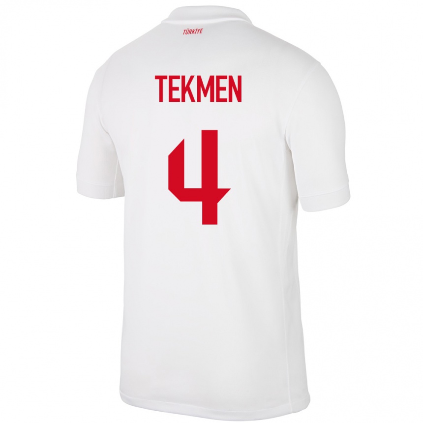 Women Football Turkey Ece Tekmen #4 White Home Jersey 24-26 T-Shirt Canada