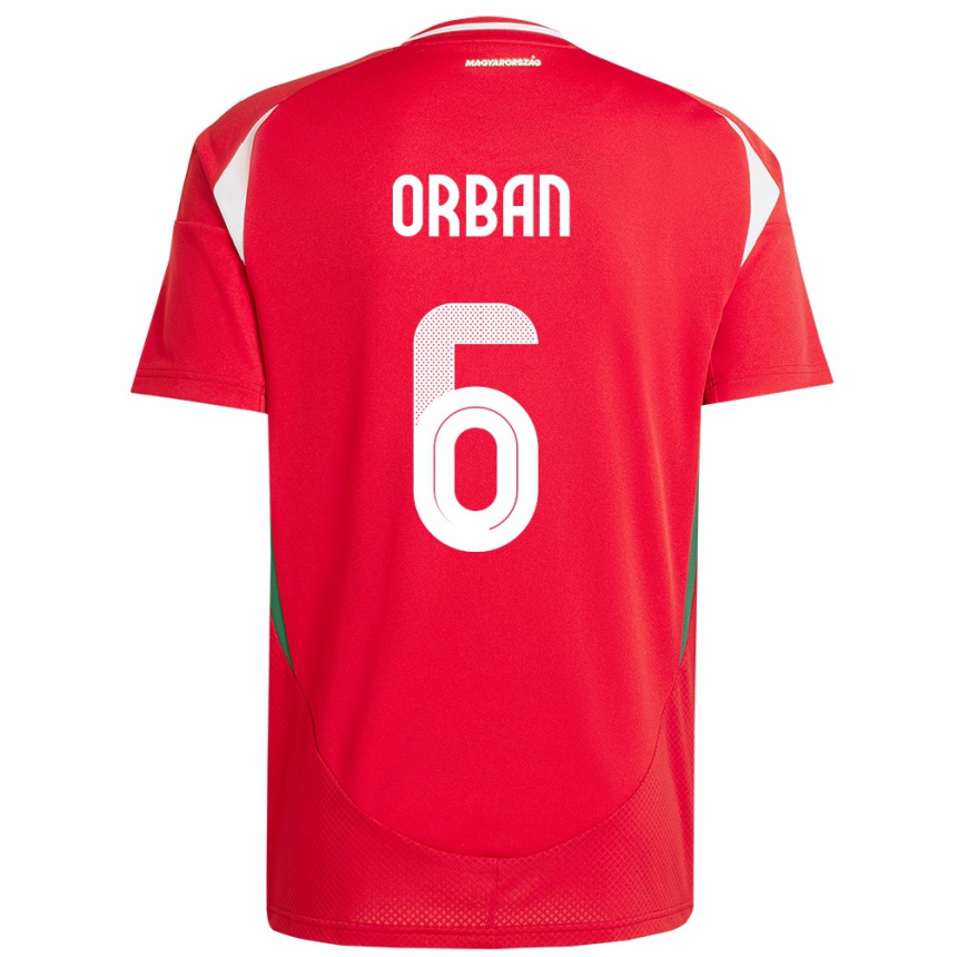 Women Football Hungary Willi Orbán #6 Red Home Jersey 24-26 T-Shirt Canada