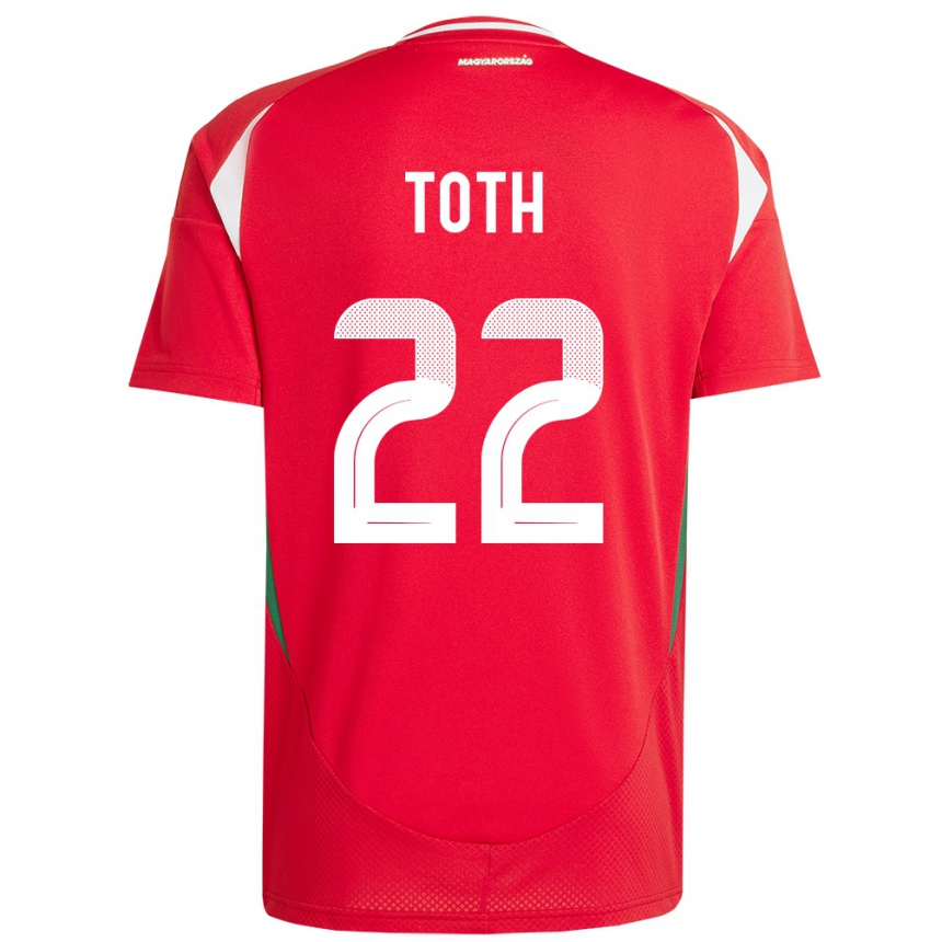 Women Football Hungary Balázs Tóth #22 Red Home Jersey 24-26 T-Shirt Canada