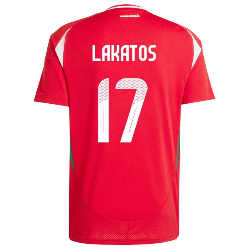 Women Football Hungary Noel Lakatos #17 Red Home Jersey 24-26 T-Shirt Canada