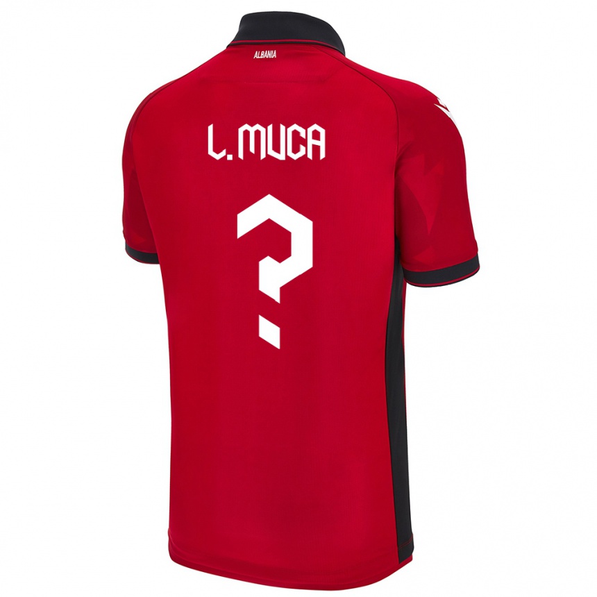 Women Football Albania Leonard Muca #0 Red Home Jersey 24-26 T-Shirt Canada