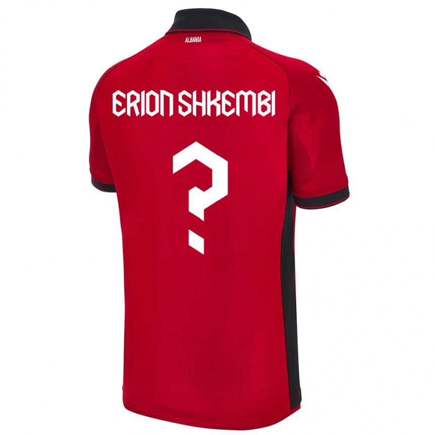 Women Football Albania Erion Shkembi #0 Red Home Jersey 24-26 T-Shirt Canada