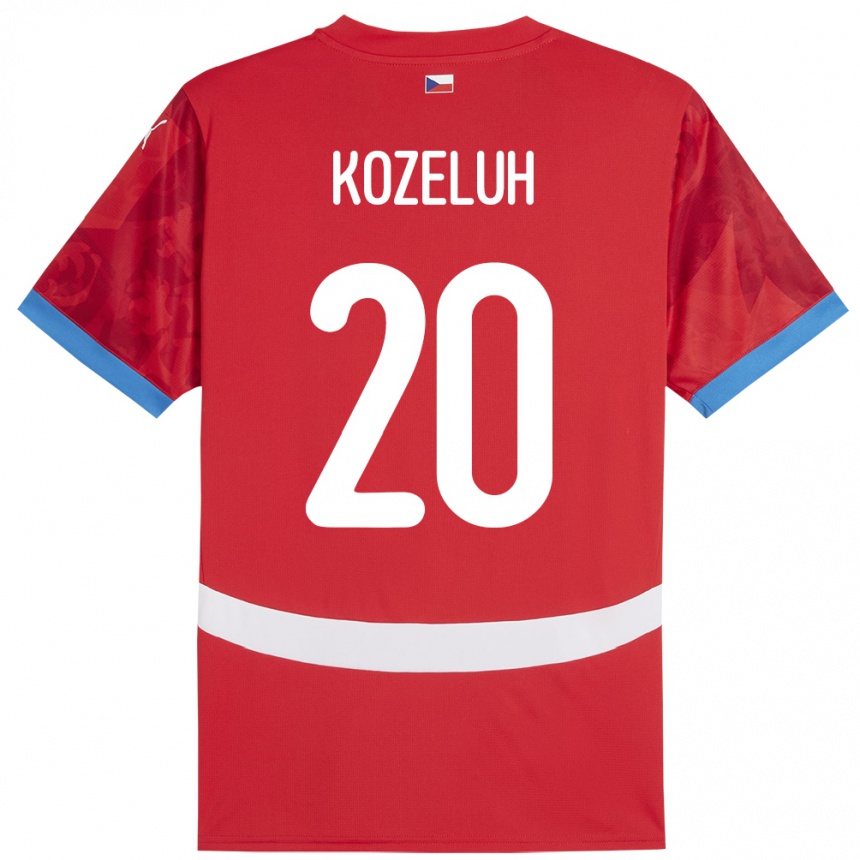 Women Football Czech Republic Josef Kozeluh #20 Red Home Jersey 24-26 T-Shirt Canada