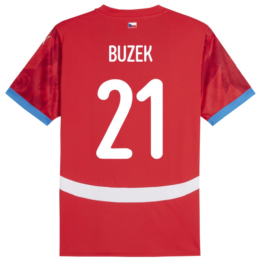 Women Football Czech Republic Alexandr Buzek #21 Red Home Jersey 24-26 T-Shirt Canada