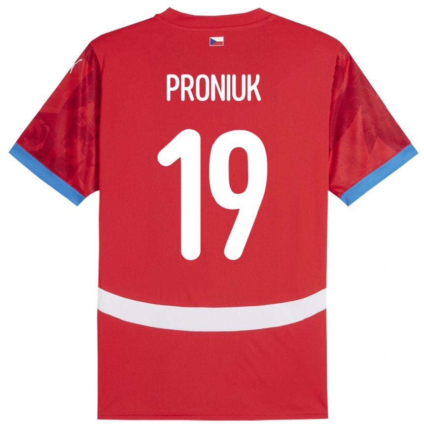 Women Football Czech Republic Adam Proniuk #19 Red Home Jersey 24-26 T-Shirt Canada