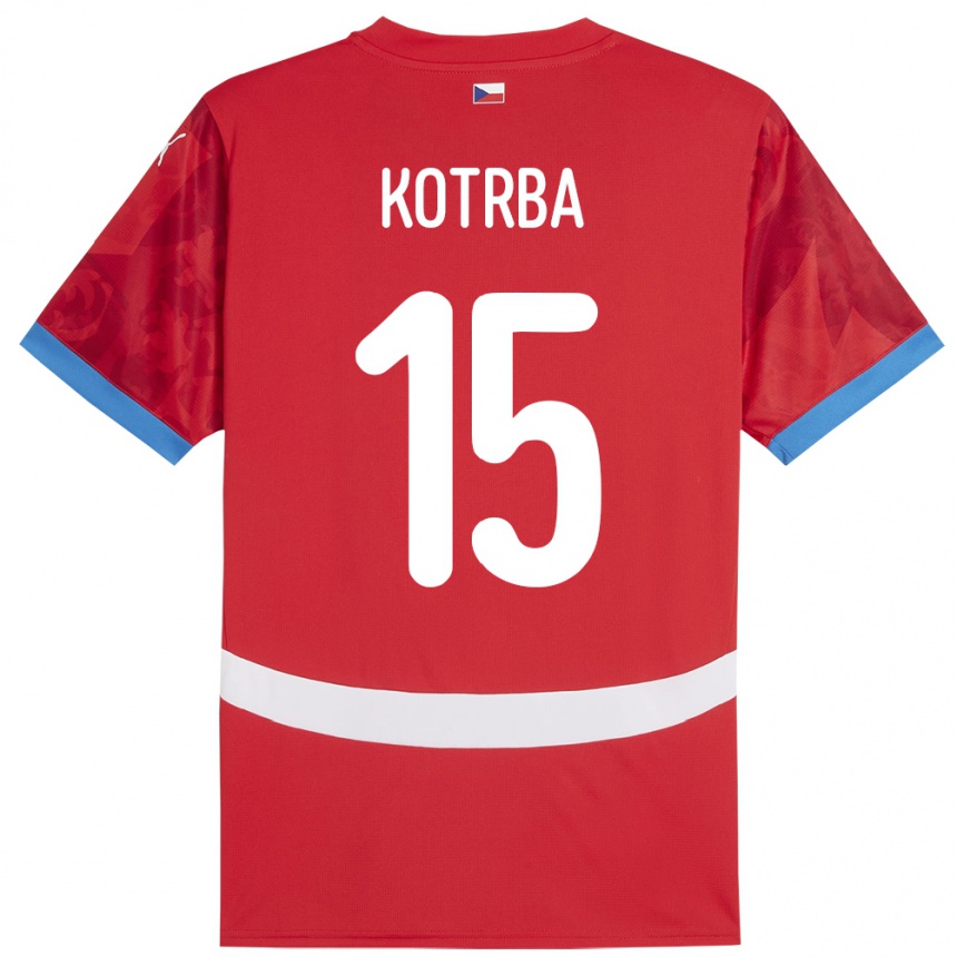 Women Football Czech Republic Damian Kotrba #15 Red Home Jersey 24-26 T-Shirt Canada