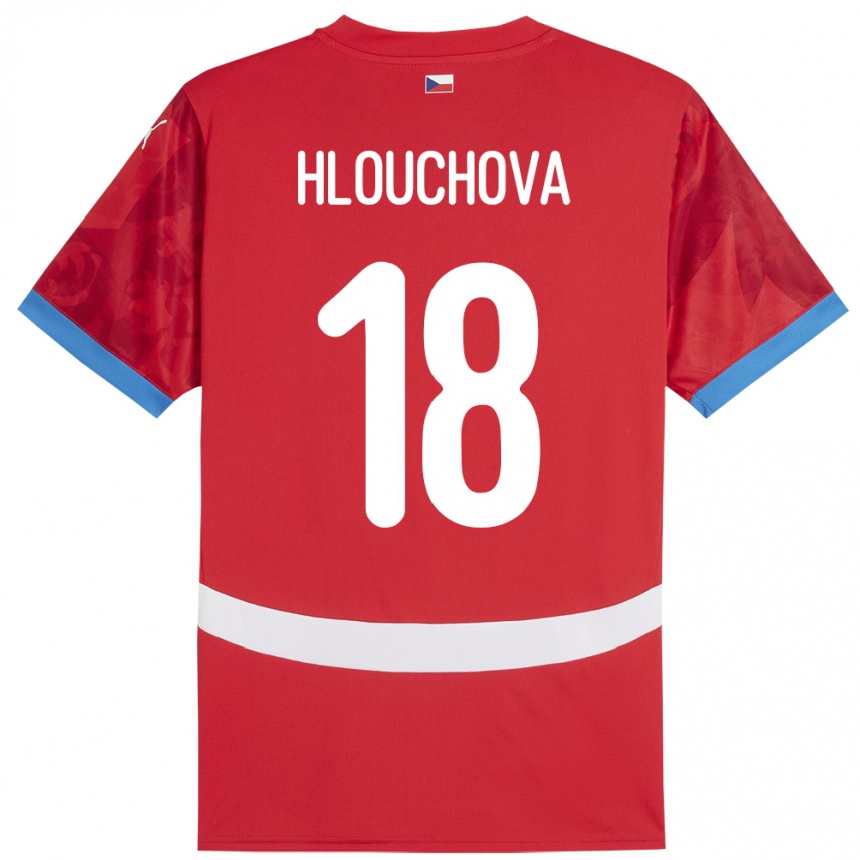 Women Football Czech Republic Radka Hlouchová #18 Red Home Jersey 24-26 T-Shirt Canada