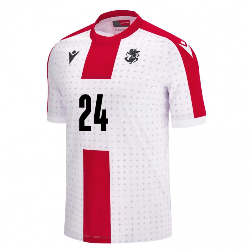 Women Football Georgia Amiran Tkeshelashvili #24 White Home Jersey 24-26 T-Shirt Canada