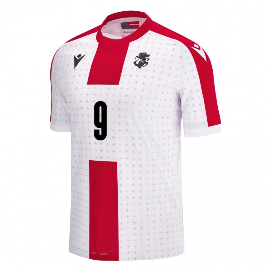 Women Football Georgia Vasilios Gordeziani #9 White Home Jersey 24-26 T-Shirt Canada