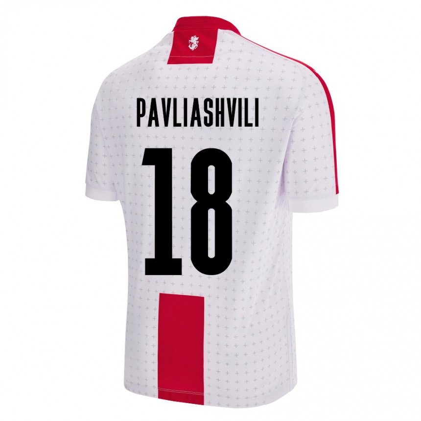 Women Football Georgia Ana Pavliashvili #18 White Home Jersey 24-26 T-Shirt Canada