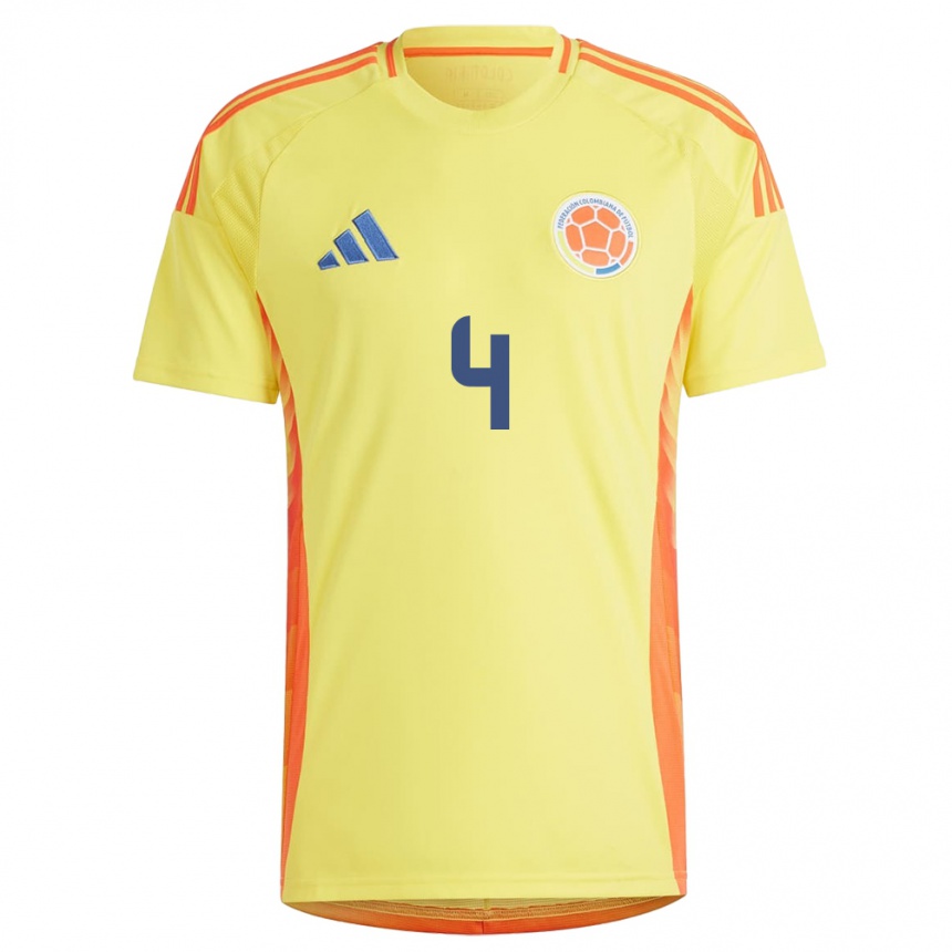 Women Football Colombia Diana Ospina #4 Yellow Home Jersey 24-26 T-Shirt Canada