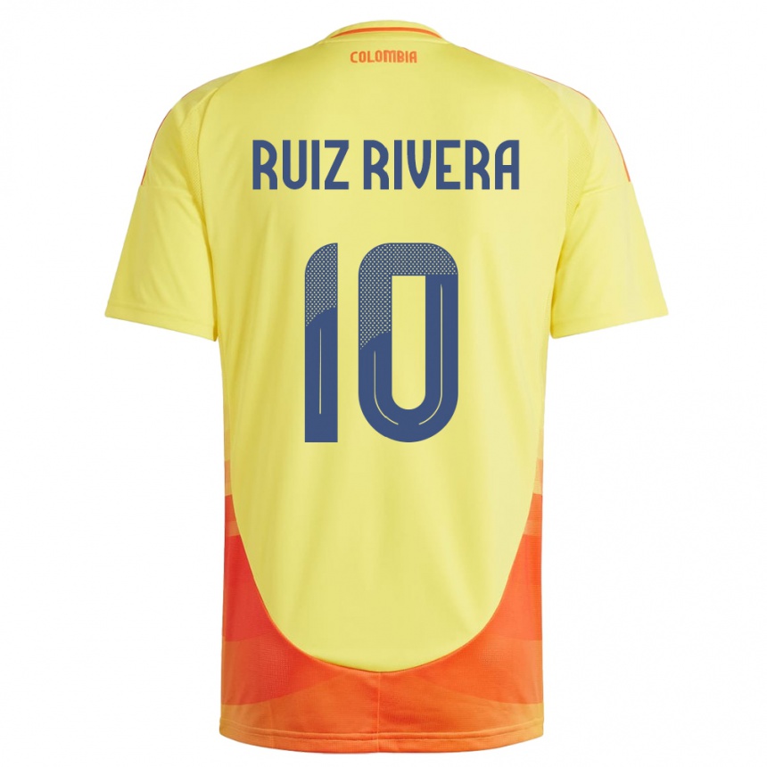 Women Football Colombia Daniel Ruiz Rivera #10 Yellow Home Jersey 24-26 T-Shirt Canada