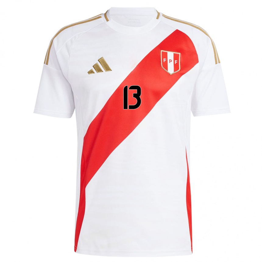 Women Football Peru Braidy Paz #13 White Home Jersey 24-26 T-Shirt Canada