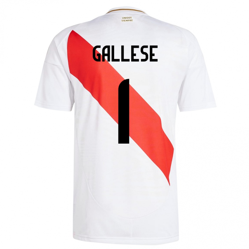 Women Football Peru Pedro Gallese #1 White Home Jersey 24-26 T-Shirt Canada