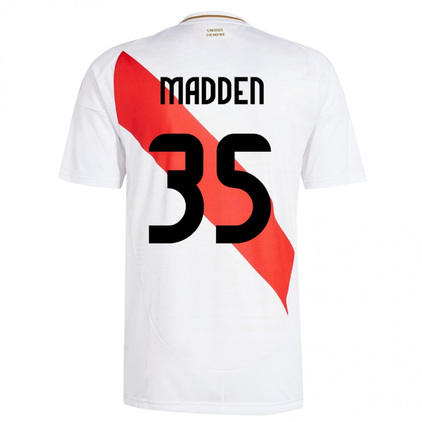 Women Football Peru Savannah Madden #35 White Home Jersey 24-26 T-Shirt Canada