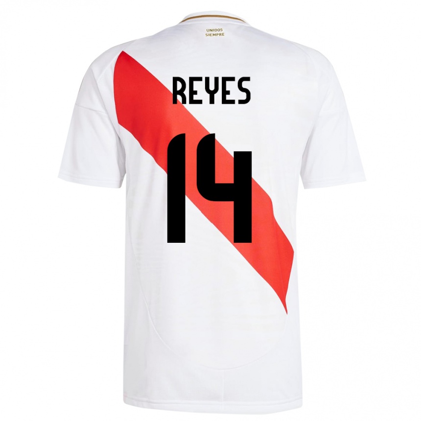 Women Football Peru Alison Reyes #14 White Home Jersey 24-26 T-Shirt Canada