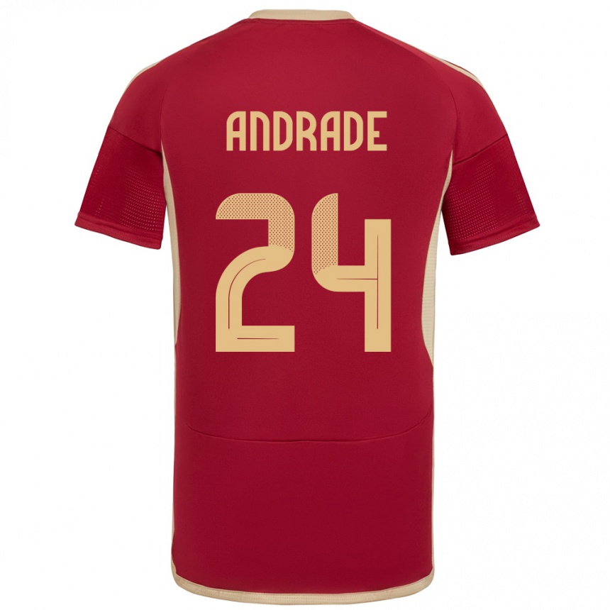 Women Football Venezuela Kervin Andrade #24 Burgundy Home Jersey 24-26 T-Shirt Canada