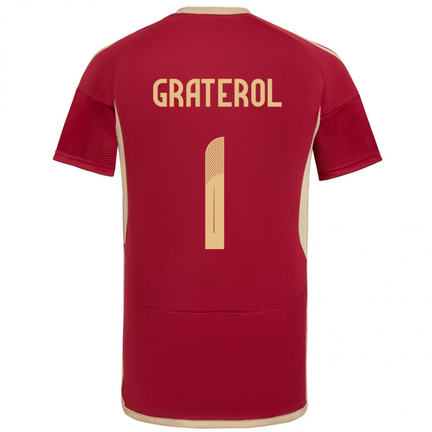 Women Football Venezuela Joel Graterol #1 Burgundy Home Jersey 24-26 T-Shirt Canada