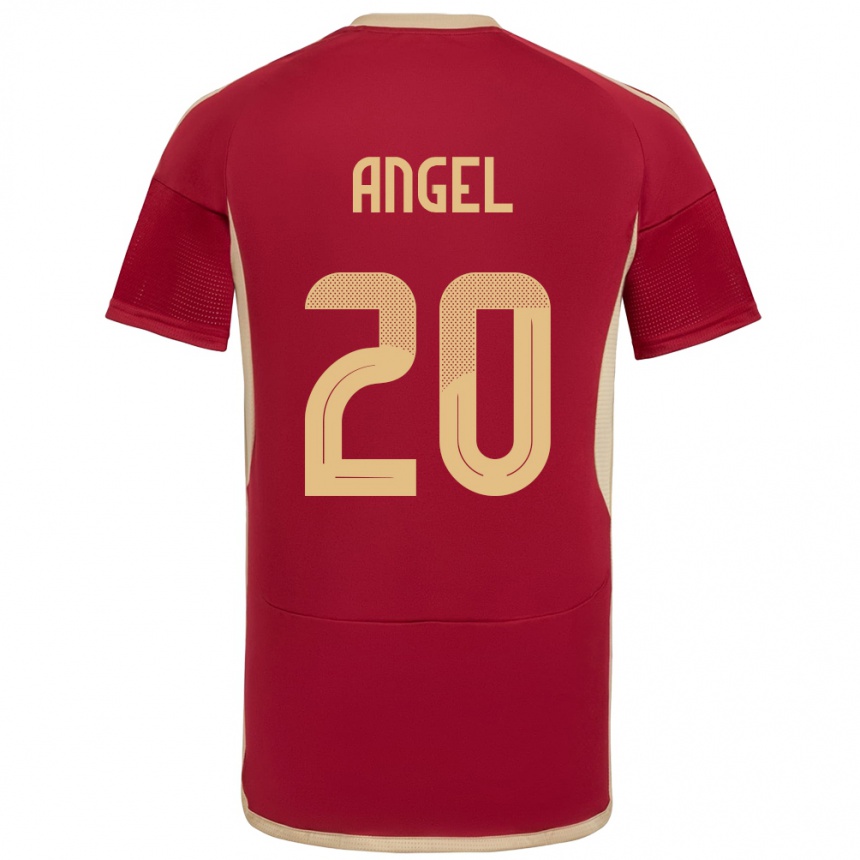 Women Football Venezuela Wilker Ángel #20 Burgundy Home Jersey 24-26 T-Shirt Canada