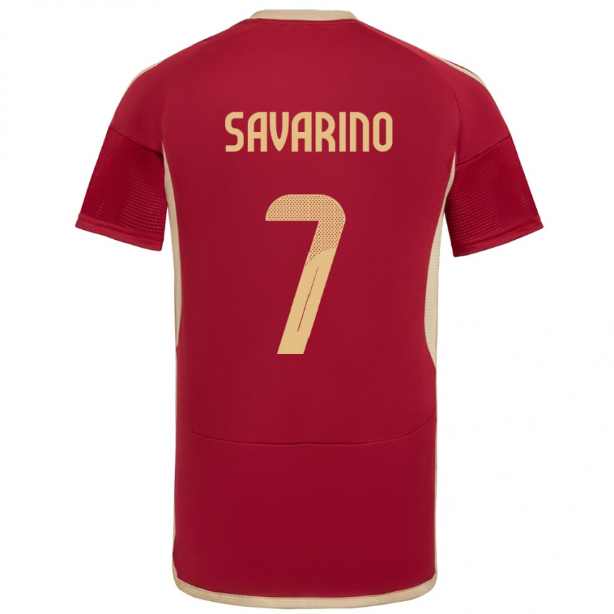 Women Football Venezuela Jefferson Savarino #7 Burgundy Home Jersey 24-26 T-Shirt Canada