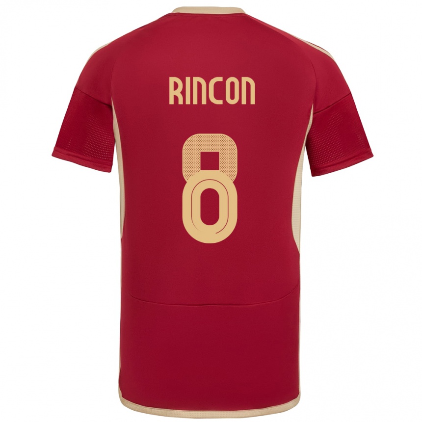 Women Football Venezuela Tomás Rincón #8 Burgundy Home Jersey 24-26 T-Shirt Canada