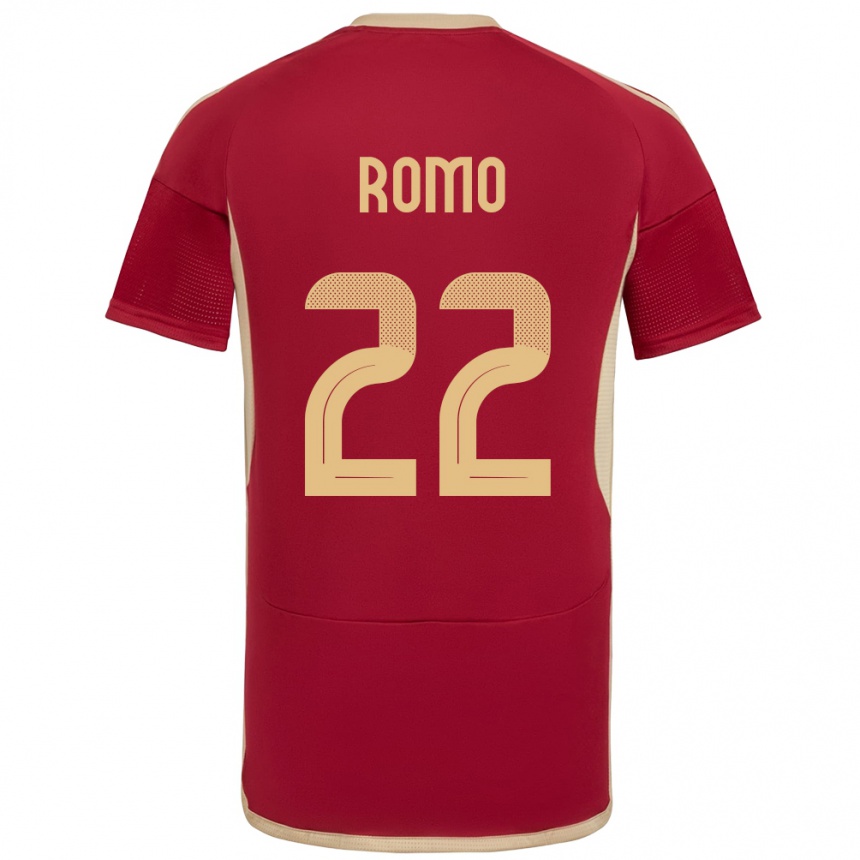 Women Football Venezuela Rafael Romo #22 Burgundy Home Jersey 24-26 T-Shirt Canada