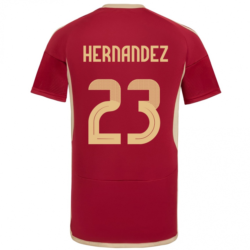 Women Football Venezuela Luifer Hernández #23 Burgundy Home Jersey 24-26 T-Shirt Canada