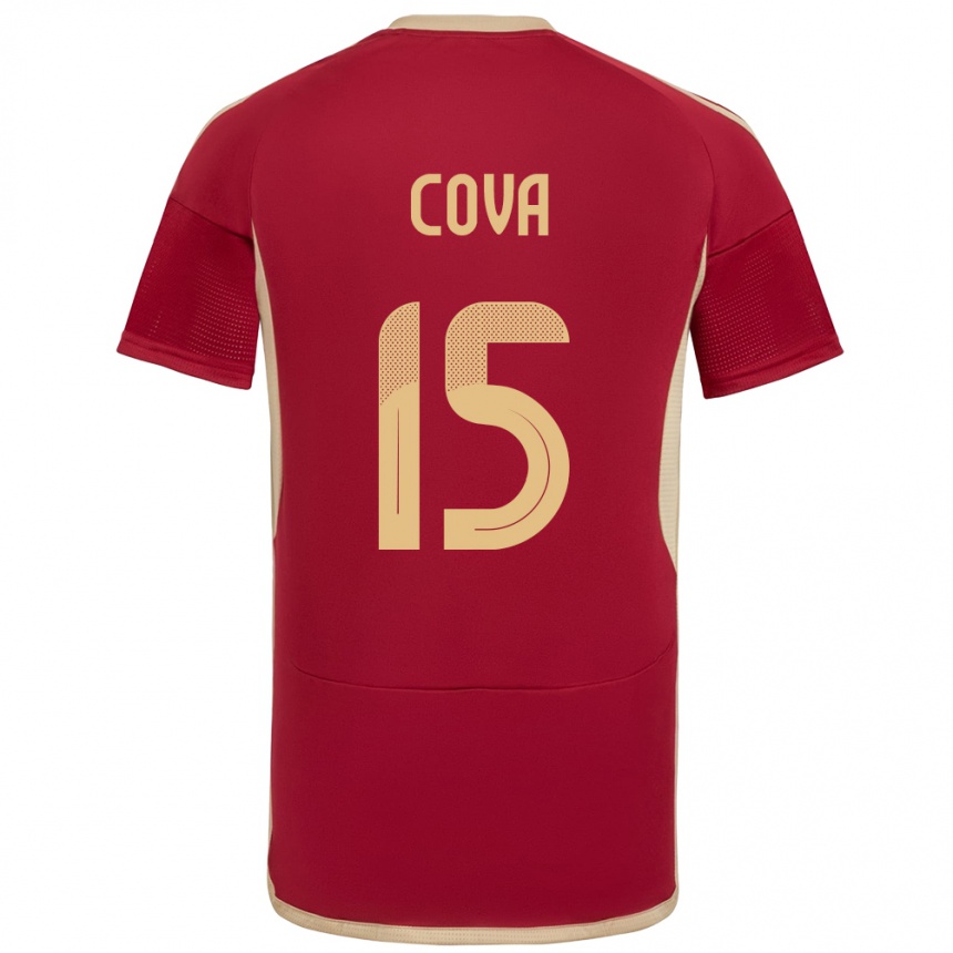 Women Football Venezuela Adrián Cova #15 Burgundy Home Jersey 24-26 T-Shirt Canada