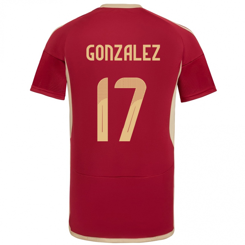 Women Football Venezuela Mayken González #17 Burgundy Home Jersey 24-26 T-Shirt Canada