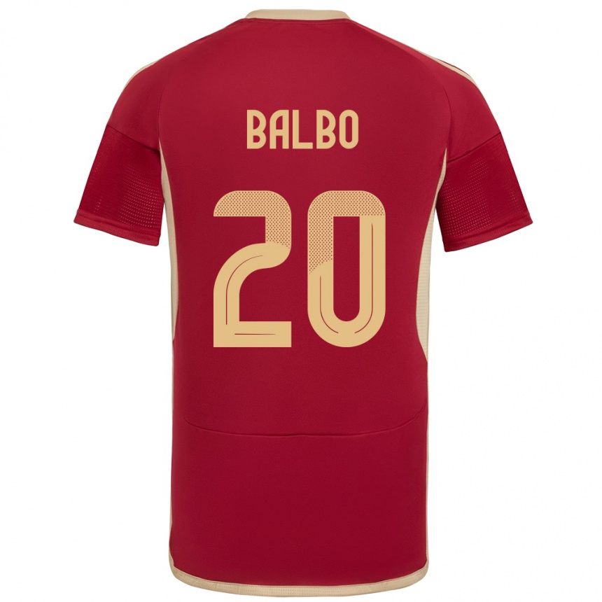 Women Football Venezuela Luis Balbo #20 Burgundy Home Jersey 24-26 T-Shirt Canada