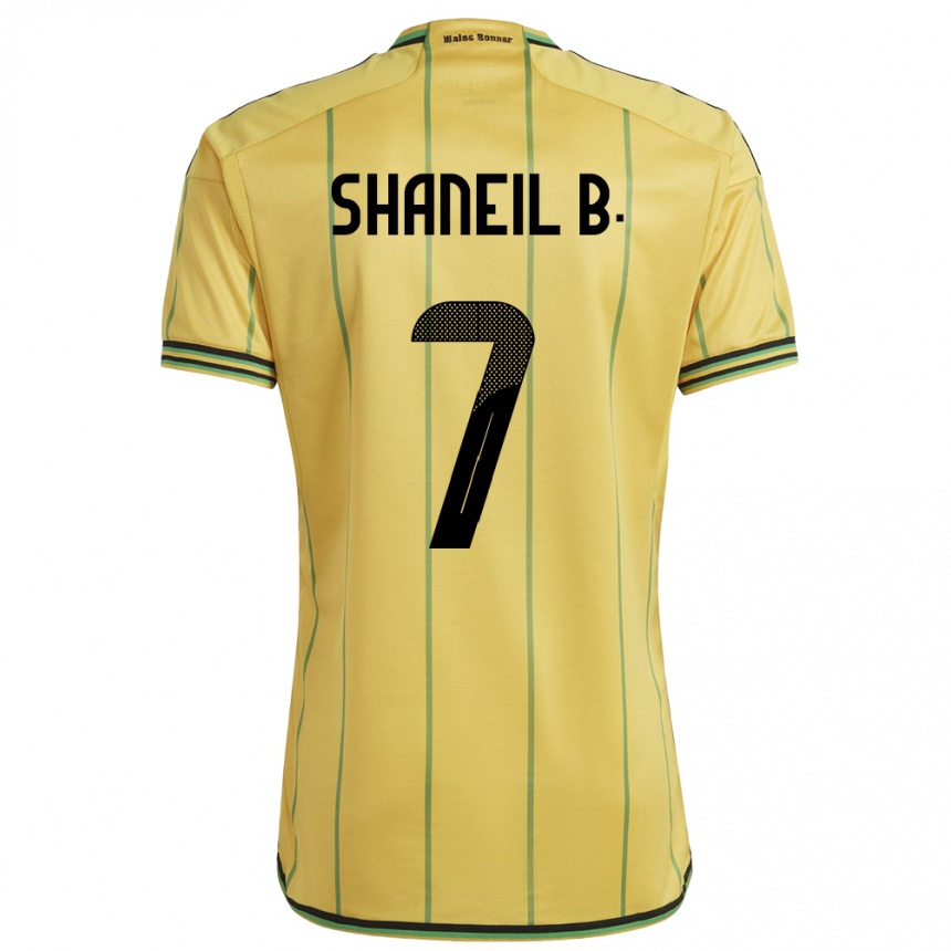 Women Football Jamaica Shaneil Buckley #7 Yellow Home Jersey 24-26 T-Shirt Canada