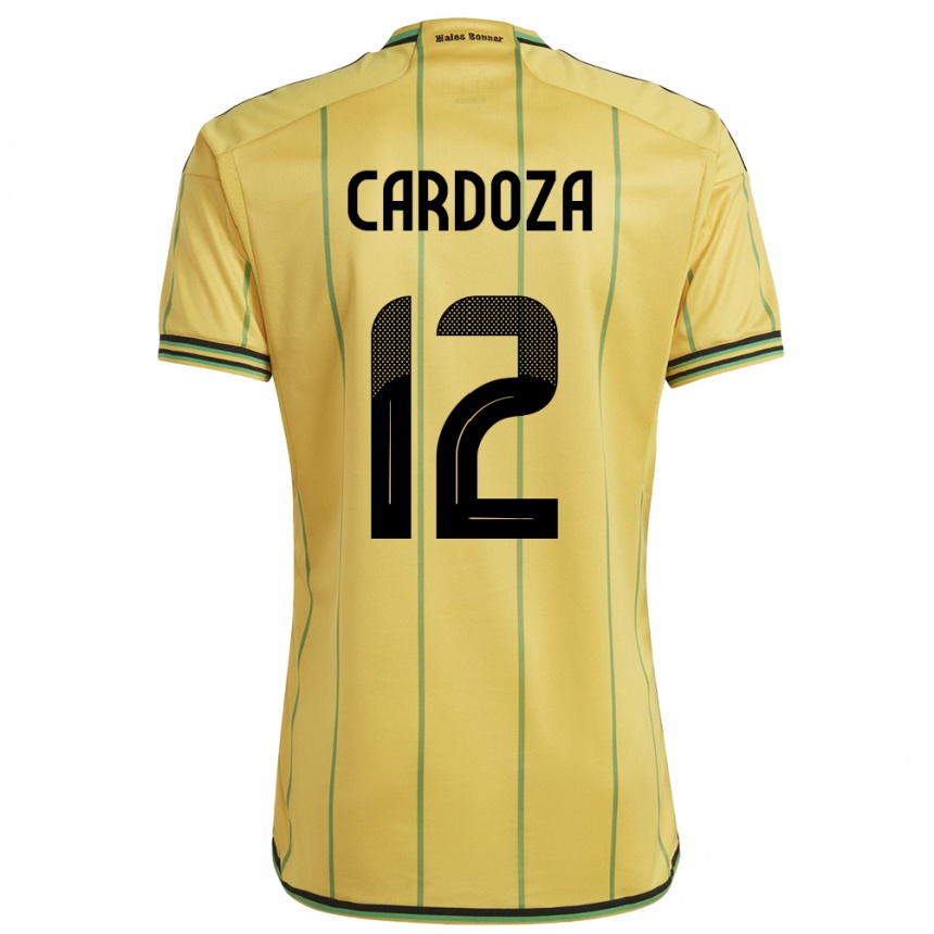 Women Football Jamaica Naya Cardoza #12 Yellow Home Jersey 24-26 T-Shirt Canada