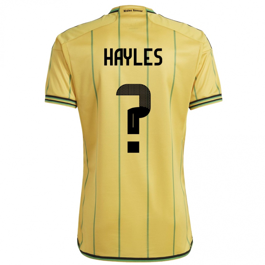 Women Football Jamaica Shania Hayles #0 Yellow Home Jersey 24-26 T-Shirt Canada