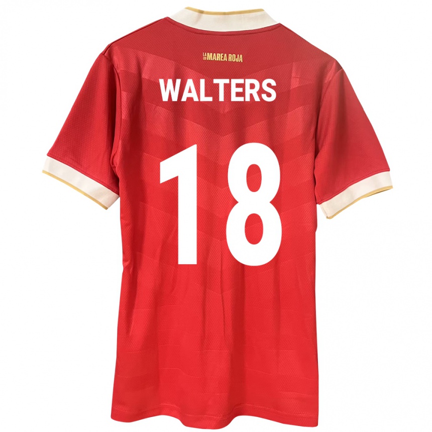 Women Football Panama Kairo Walters #18 Red Home Jersey 24-26 T-Shirt Canada