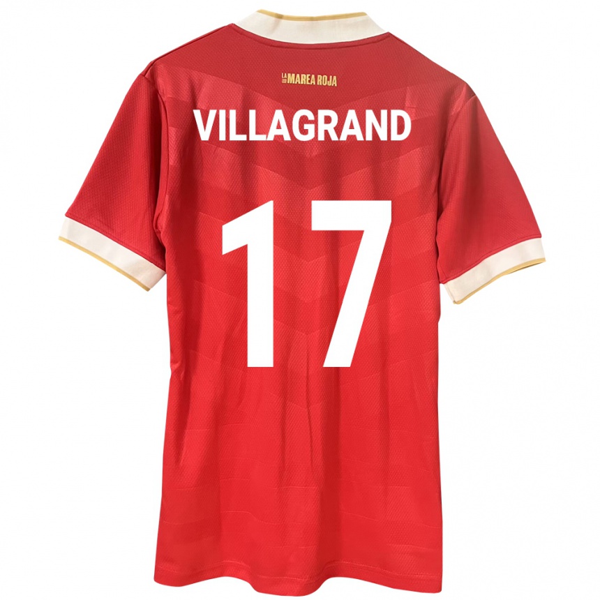 Women Football Panama Gabriela Villagrand #17 Red Home Jersey 24-26 T-Shirt Canada