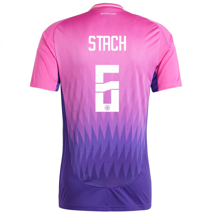 Women Football Germany Anton Stach #6 Pink Purple Away Jersey 24-26 T-Shirt Canada