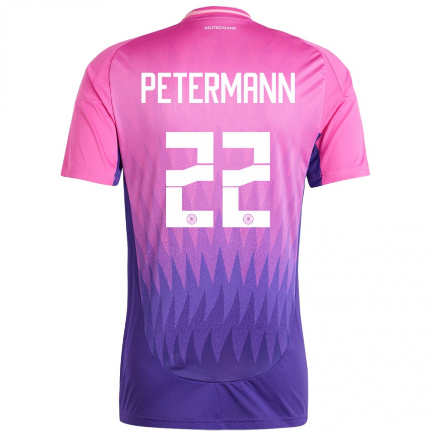 Women Football Germany Lena Petermann #22 Pink Purple Away Jersey 24-26 T-Shirt Canada