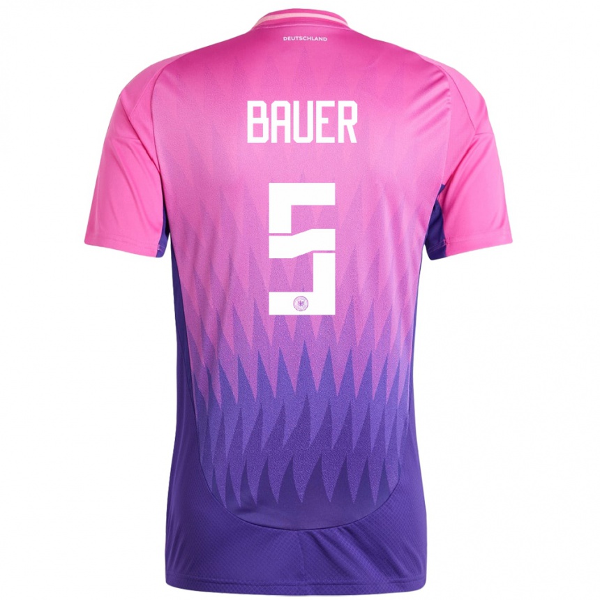 Women Football Germany Maximilian Bauer #5 Pink Purple Away Jersey 24-26 T-Shirt Canada