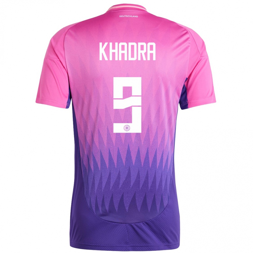 Women Football Germany Reda Khadra #9 Pink Purple Away Jersey 24-26 T-Shirt Canada