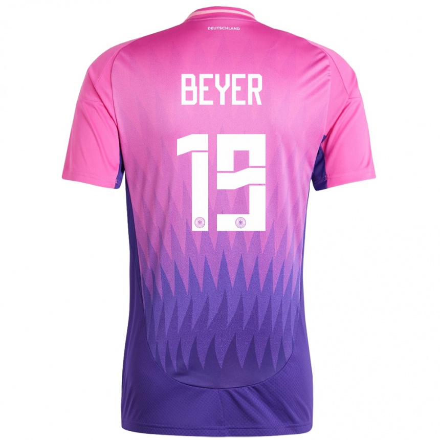 Women Football Germany Jordan Beyer #19 Pink Purple Away Jersey 24-26 T-Shirt Canada