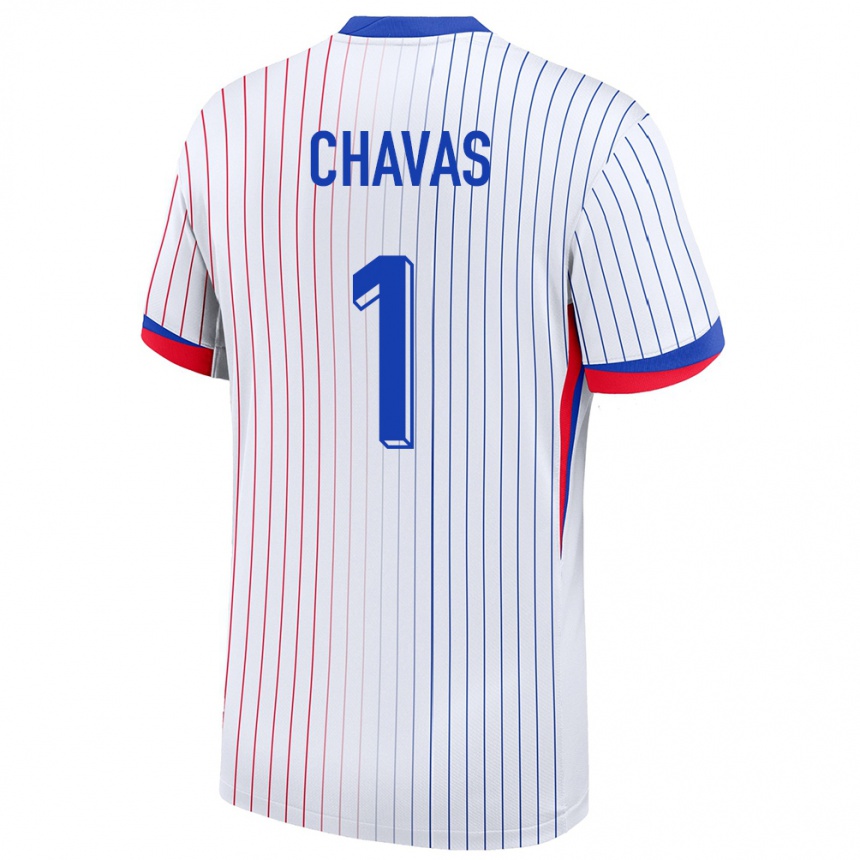 Women Football France Mylene Chavas #1 White Away Jersey 24-26 T-Shirt Canada