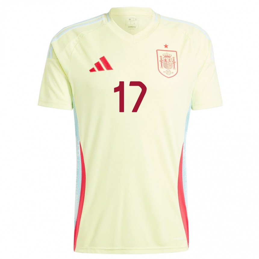 Women Football Spain Lucia Garcia #17 Yellow Away Jersey 24-26 T-Shirt Canada