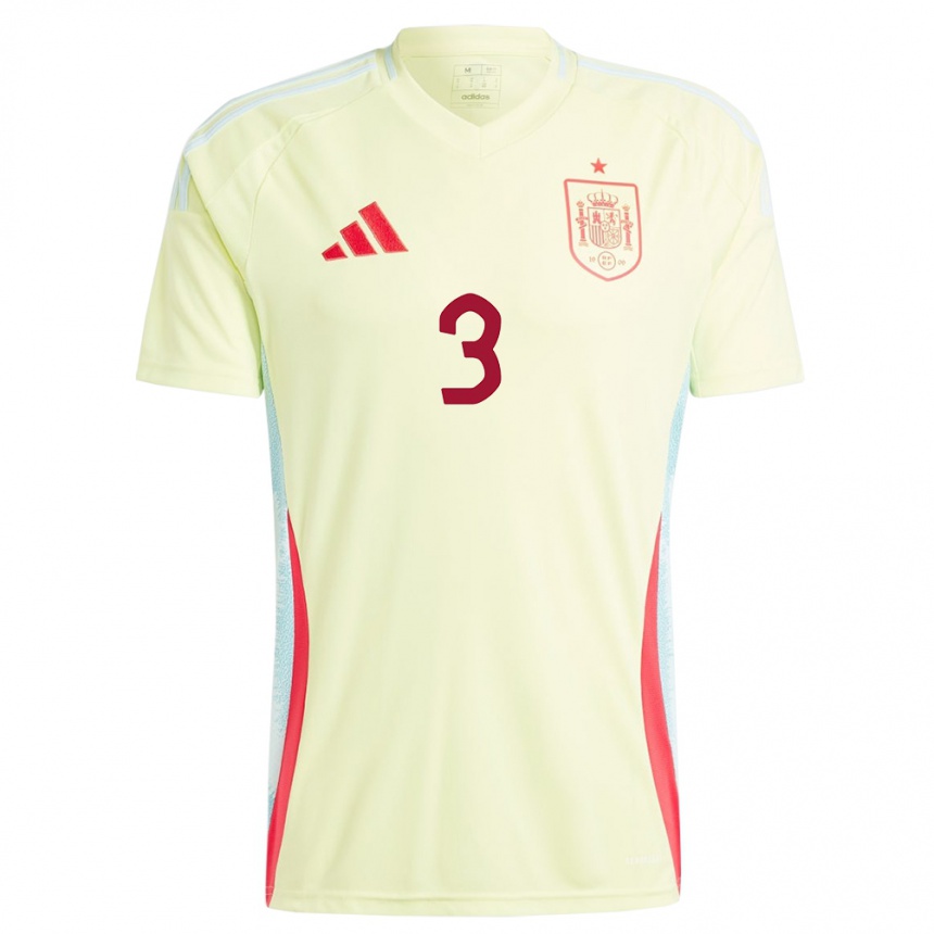 Women Football Spain Leila Ouahabi #3 Yellow Away Jersey 24-26 T-Shirt Canada