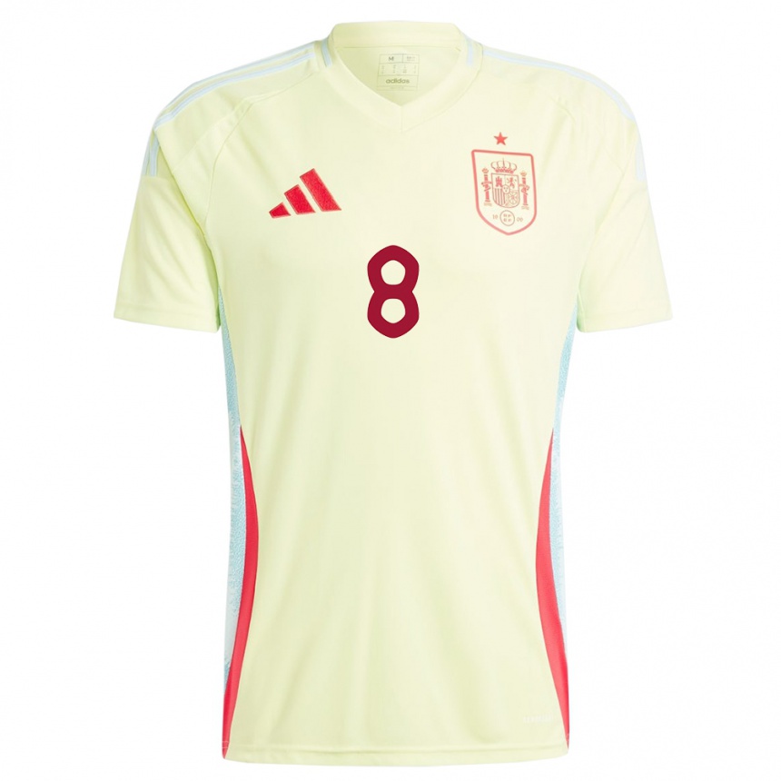 Women Football Spain Andrea Falcon #8 Yellow Away Jersey 24-26 T-Shirt Canada