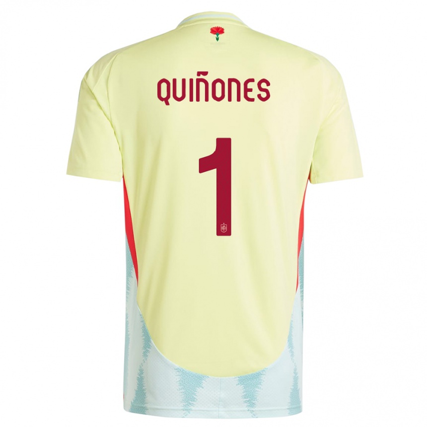 Women Football Spain Mariasun Quinones #1 Yellow Away Jersey 24-26 T-Shirt Canada