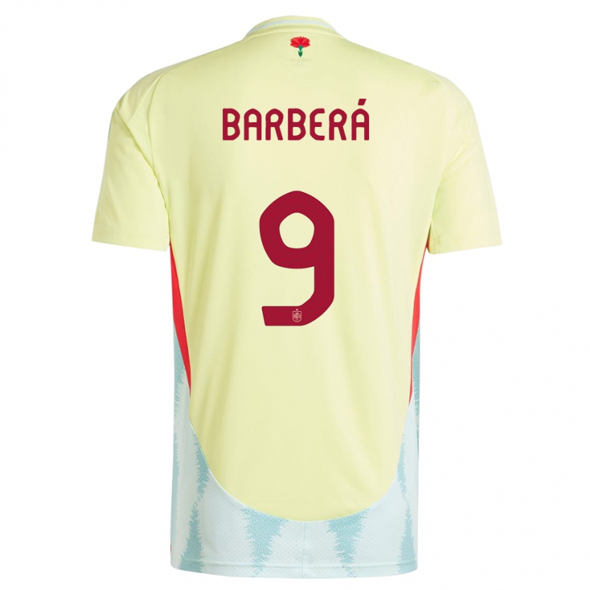 Women Football Spain Victor Barbera #9 Yellow Away Jersey 24-26 T-Shirt Canada